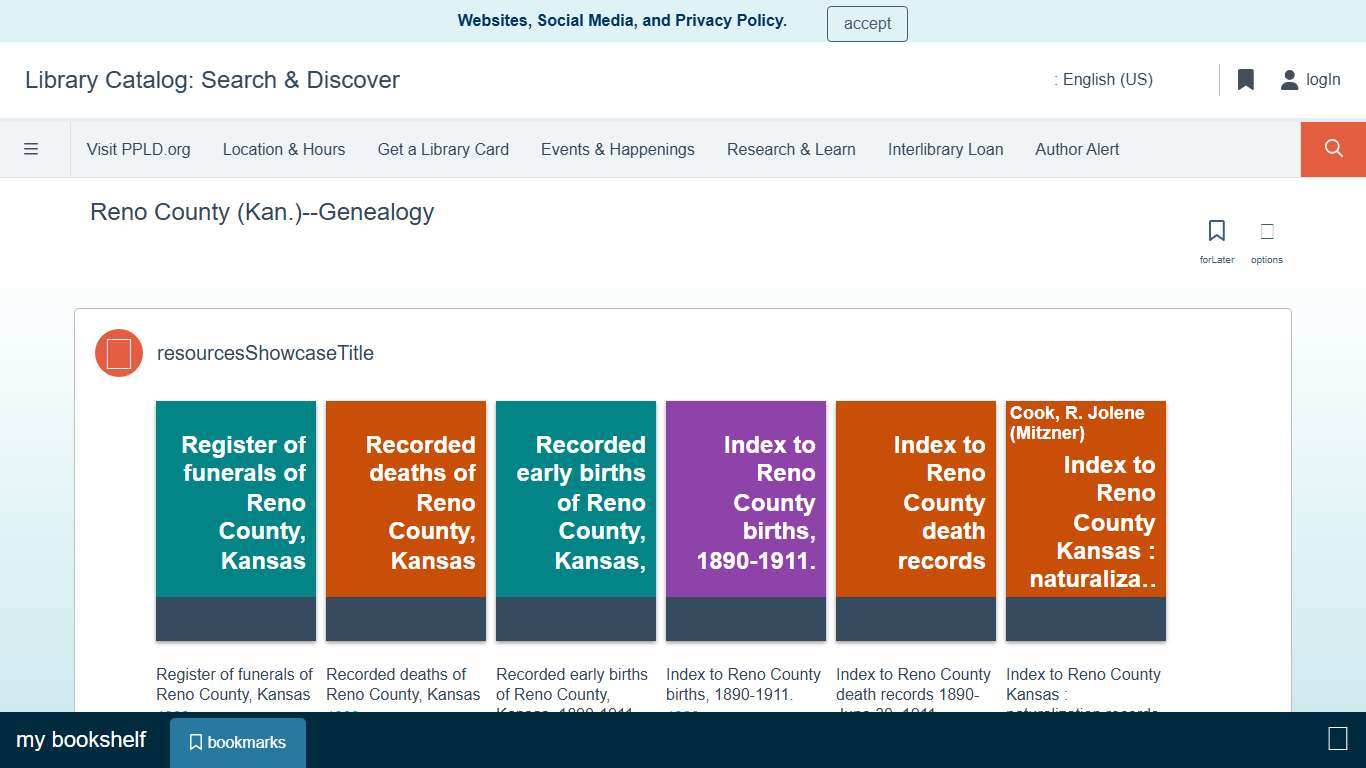 Reno County (Kan.)--Genealogy | Library Catalog: Search & Discover
